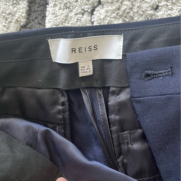 Reiss Navy Blue Tailored Pants - Picture 2 of 3